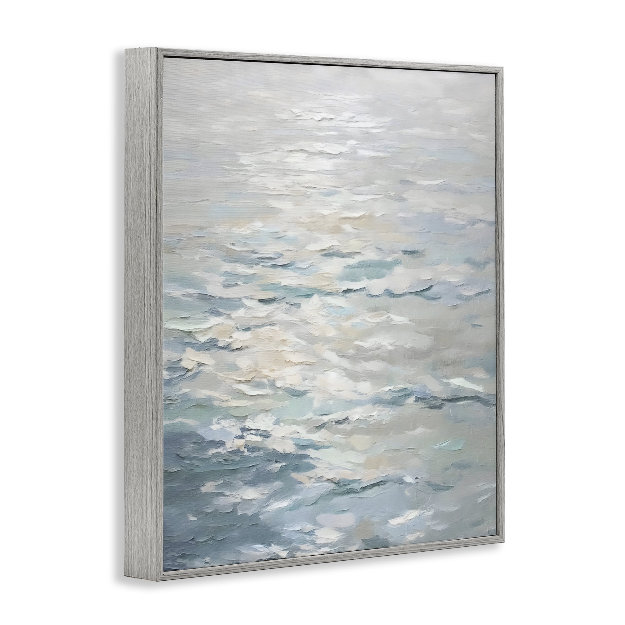 Stupell Industries Shallow Reflections Calm Sea Gray Framed Giclee Art, design by Riley B