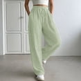 thumbnail image 6 of hoksml Women's Drawstring Waist Striped Wide Leg Pants, Casual Stretchy Trousers with Pockets, 6 of 6