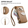 thumbnail image 5 of Leather For Samsung Galaxy S22 Ultra 5G Case Leaf buckle zipper wallet  3-card  Flip Wallet Leather Case With Card Holder Magnetic Closure  Phone Cases Cover,Brown,For Galaxy S22 Ultra 5G, 5 of 7