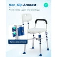 Zler Shower Chair with Arms and Back 500lbs, Medical Adjustable Heavy