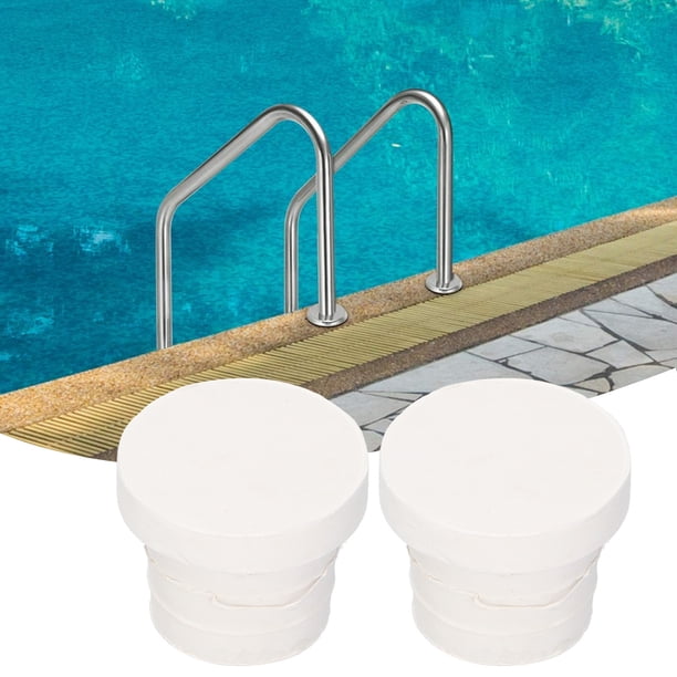 Topes De Goma Para Escalera De Piscina - 2 Piezas, 3.3x3.9 Cm, Protección Antidesgaste Blanco