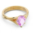 thumbnail image 3 of 2.00 Carat Pear Cut Pink Sapphire Gemstone Unique Solitaire Bridal Ring for her Solid 14K Yellow Gold Size 4 by Diamond-Capitals, 3 of 8