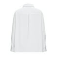 thumbnail image 6 of Dazajoo Cotton and Linen Shirts Women Summer Solid Color Long Sleeve Tops with Pockets 2025 Lightweight Casual Button Down Lapel Blouses,White,XXL, 6 of 7