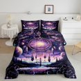 thumbnail image 1 of Juego de cama con estampado de plumas para niños y niñas,Purple Boho Dream Catcher All Season, 1 of 5