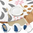 thumbnail image 4 of 44Inch Fitted Tablecloth for Round Tables, Floral Bohemian Design with Elastic Edge Stretch Cover for 38"-42" Tables, Easy Clean, 4 of 7