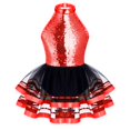 thumbnail image 1 of Teens Girls Sleeveless Ballet Leotard Dress Sparkly Sequin Backless Mesh Princess Tutu for Birthday Party Stage Performance8 Gong Bohan LED, 1 of 2
