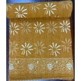 thumbnail image 5 of Handmade mustard floral kantha quilt throw â€“ cotton block print bedspread blanket, artisan stitched kantha bedding, cosy boho home decor, 5 of 8