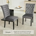 thumbnail image 4 of Foredo Velvet Dining Chairs, Modern Upholstered Dining Room Chair, Side Chairs with Button Tufting and Nailhead Trim for Kitchen Dining Room, Set of 2, Dark Gray, 4 of 8