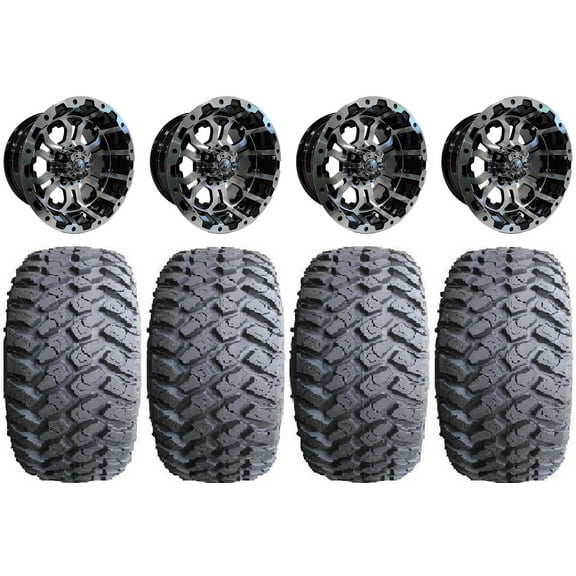 GTW Omega 14" Golf Cart Wheels Machined 23" Hammer Tires E-Z-GO & Club Car