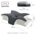 thumbnail image 5 of LAHOSH Memory Foam Cervical Pillow, Butterfly Shape Contour Pillow for Neck Pain Relief, 6D Ergonomic Support for Side & Back Sleepers, Queen (60x40x13cm) & King (65x45x15cm) Size Options (2.6-3.2lb), 5 of 9