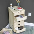 thumbnail image 2 of Pemberly Row Modern Solid Wood 6-Drawers Roll Utility Cart in Unfinished, 2 of 8