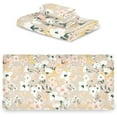 thumbnail image 2 of SKYSONIC 3 Pack Towel Beautiful Floral Motif Cotton Bath Towel Set (1 Bath Towel, 1 Hand Towel, 1 Washcloth) for Bathroom, Super Soft and Quick Dry Towels, 2 of 7