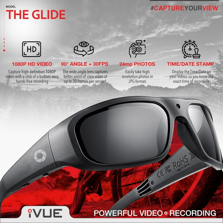 その他 Eyewear Video Recorder 1920x1080 Orca Waterproof Video Recording Sunglasses Built-In Camera
