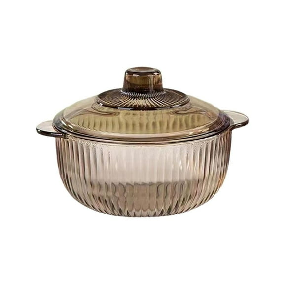 Glass Cooking Pot Heat Resistant Borosilicate Glass Cookware Stovetop Pot Set R6 F8O0