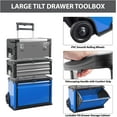thumbnail image 2 of Big Red  Stackable Rolling Tool Box/Chest/Cabinet with Drawerd and Wheels for Garage Workshop,Blue,W305ABDU, 2 of 5