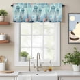 thumbnail image 2 of Summer Oceans Valance Curtain Teal Blue Jellyfish Corals Starfish Marine Life Window Valances Rod Pocket Short Curtains Window Treatments for Kitchen Bedroom Bathroom Laundry 54" x 18", 2 of 9