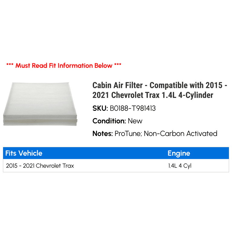 Engine Air Filter + Charcoal Cabin Air Filter Set For 2013-2022 Buick Encore & Chevy Trax