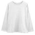 thumbnail image 3 of Camiseta de mujer Blusa suelta de manga larga con blusa de color sólido, blanco, M AweSitey AP001130-05, 3 of 7