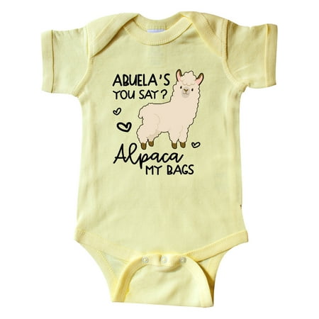 

Inktastic Abuela s You Say Alpaca My Bags Gift Baby Boy or Baby Girl Bodysuit