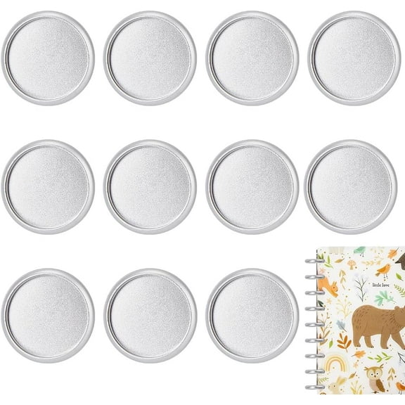 11Pcs Aluminium Alloy Binding Discs 1.1inch Flat Round Discbound Metal Expansion Discs for DIY Planner Discbound Notebook Artwork Platinum 5mm Thick Silver