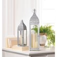 thumbnail image 3 of Zingz & Thingz 15.25" Silver Moroccan Rectangular Candle Lantern, 3 of 4