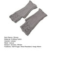thumbnail image 7 of rygai 1 Pair Knitted Gloves Half Finger Hollow Stretchy Thick Cozy Keep Warm Autumn Winter Men Women Knitted Writing Gloves for Office,Light Gray, 7 of 7
