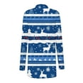 thumbnail image 3 of Womens Cardigans Plus Size Christmas Printed Long Sleeved Cardigan Jacket Cardigans Blue XL, 3 of 5