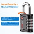 thumbnail image 4 of FORGE Zinc Die-Cast TSA Approved Lock for Heavy Duty Tool Box and Case, 1.6 inch (40mm)  Combination Padlock for Travel, Black 2PK., 4 of 9