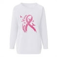 thumbnail image 4 of Ounisa Breast Cancer Awareness Sweatshirt for Women Breast Cancer Crew Neck Long Sleeve Shirt Pink Ribbon Graphic Sweatshirt, 4 of 6
