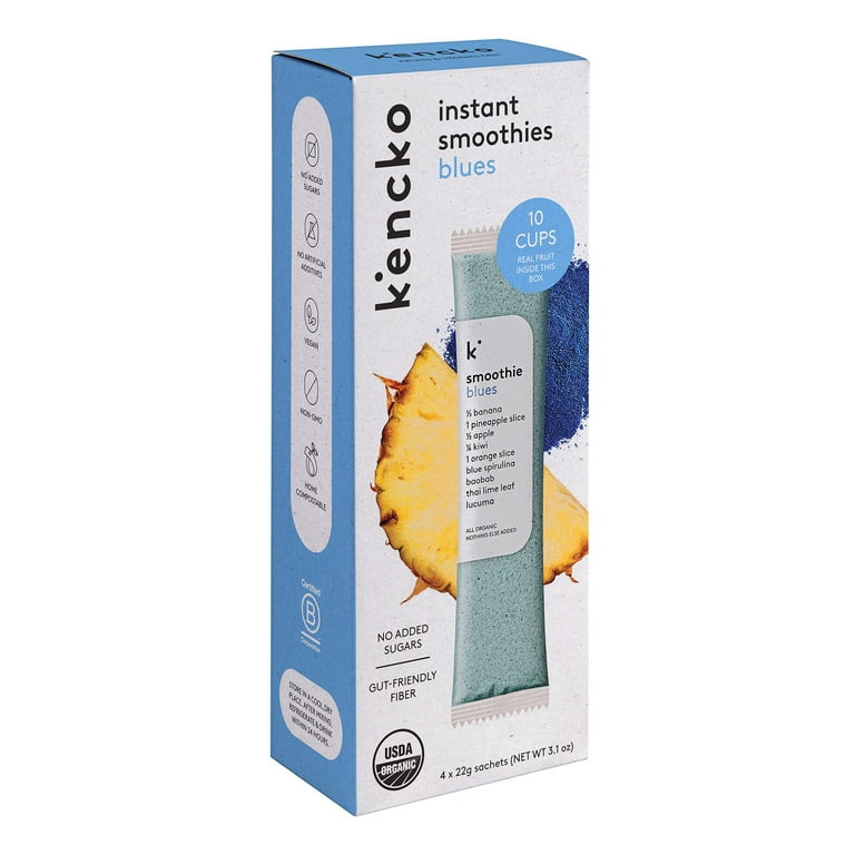 Kencko Organic Instant Fruit and Veggie Smoothies Powder Pack with