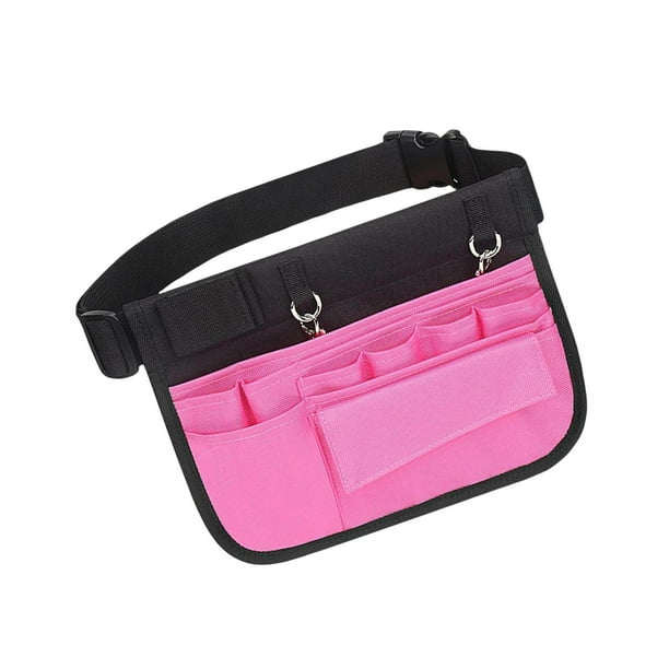 serony Nurses Pouch Waist Bag Adjustable organizer belt nurse nurse pouch waist bag fanny pack Hip nurse Fanny Pack Pouch Oxford Cloth Pink