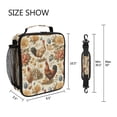 thumbnail image 5 of Insulated Square Lunch Bag with Side Mesh Pocket Fashion Lunch Box Reusable Lunch Tote 10.5" x9.5" x3.5" Vintage Flowers and Hens, 5 of 6