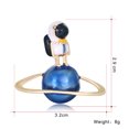 thumbnail image 2 of 4 Uds. Broche azul de lujo planeta astronauta globo broche moda goteo de aceite broche, 2 of 5