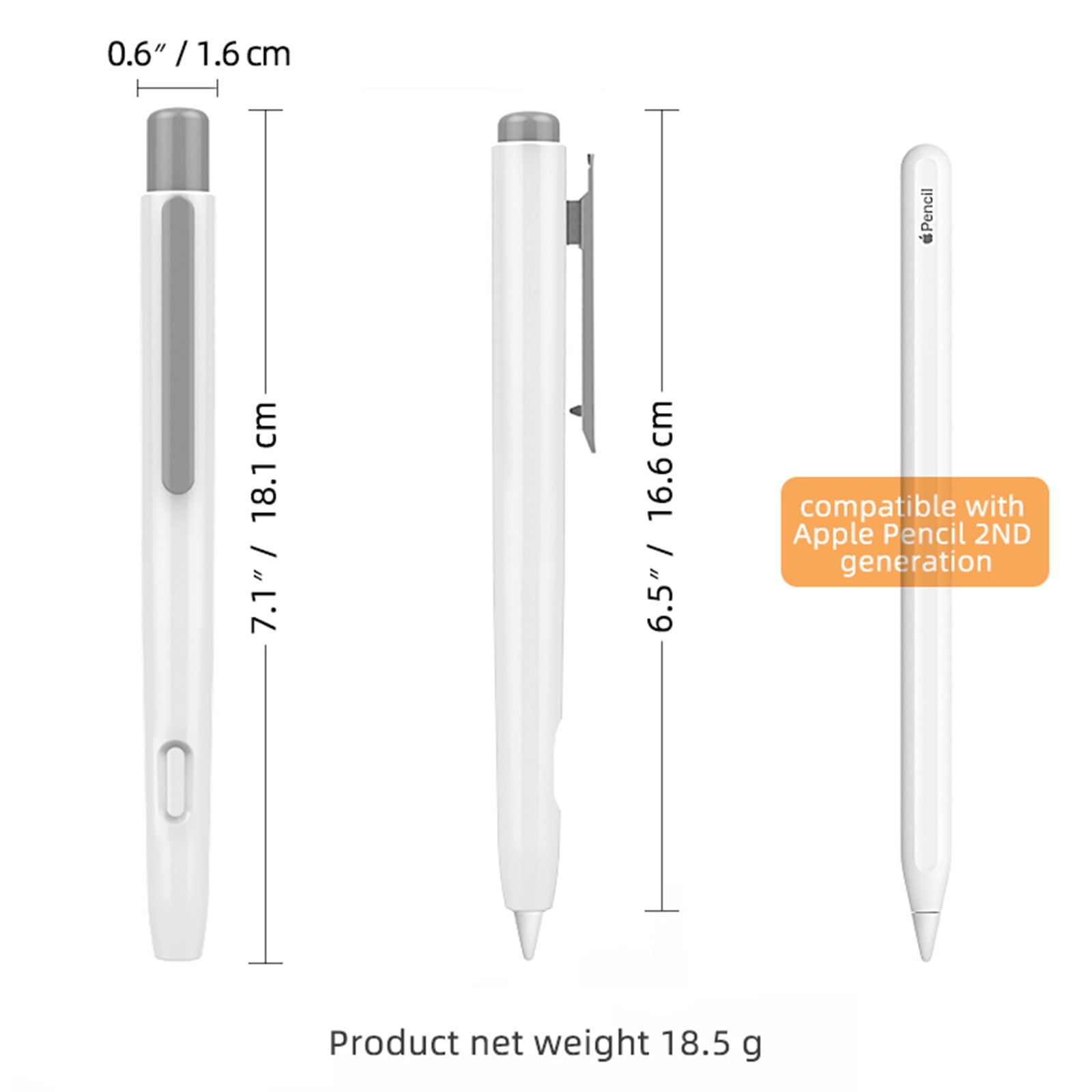 Yammee Retractable Pencil Cover for Apple Pencil 2nd Generation Anti-scratch Protective Cover for Touch Stylus Pen for Case Acc