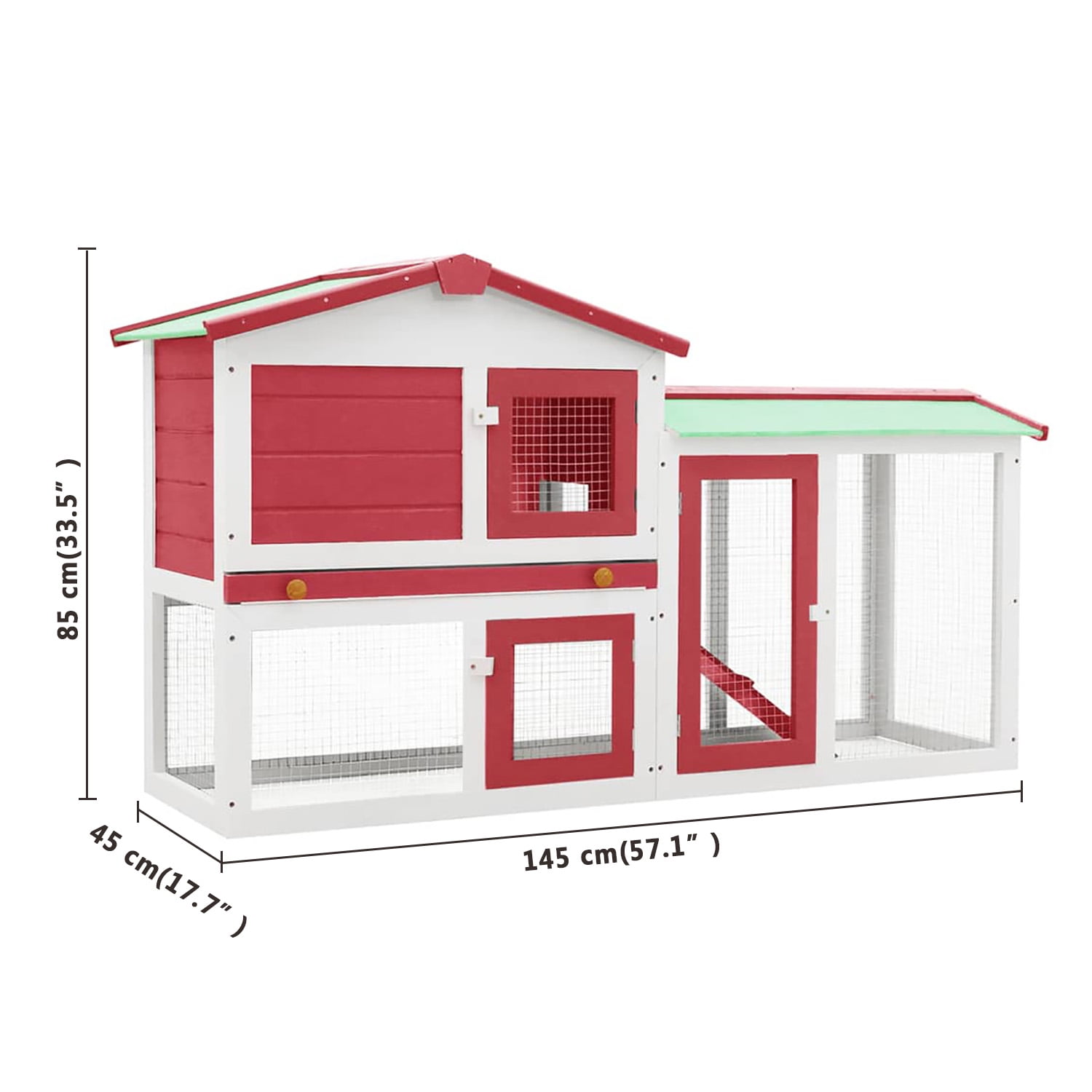 Pefilos 48" Wood 2 Tier Chicken Coops Habitat, Rabbit Hutch for Outdoors, Indoor Guinea Pig Coop Pet House with Stairs, Orange Pefilos 48" Wood 2 Tier Chicken Coops Habitat, Rabbit Hutch for Outdoors, Indoor Guinea Pig Coop Pet House with Stairs, Orange