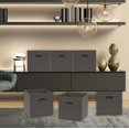 thumbnail image 2 of Biwat Simple Houseware 11 Inch Foldable Cube Storage Bin with Handle, 6 Pack, Dark Grey, 2 of 4