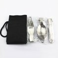 thumbnail image 2 of 3PCS/Set Stainless Steel Folding Fork Spoon Foldable Outdoor Camping Picnic Tableware Dinnerware Kit, 2 of 7