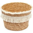 thumbnail image 4 of Okuna Outpost Round Storage Basket Pack - 9.5 x 6.5 in & 11.5 x 7.5 in Assorted Bohemian Cotton - Round Decorative Baskets with Stackable & Easy-to-Clean Design for Laundry Room Organizer, 4 of 9
