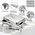 thumbnail image 2 of JSTUOKE 8 qt Stainless Steel Chafing Dishes with 1/3 Food Pan (Set of 4), 2 of 7
