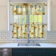 thumbnail image 3 of Floral Vintage Curtains 24 Inch - 3 Panel Boho Farmhouse Set with Rustic Wildflowers, Rod Pocket Window Treatment, 3 of 6