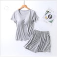 thumbnail image 1 of Conjunto de dos piezas de Pijama de verano para mujer, pijamas para dormir, novedad de verano, pijamas de Modal para mujer con copas de talla grande, trajes para el hogar de M-3XL, 1 of 5