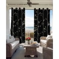 thumbnail image 3 of Sparrow Black Out Curtains 63 Inch Long, Room Darkening Draperies Curtains Panels, Spring Birds on The Branches Vintage Country Black Thermal Curtain for Bedroom Living Room 52"x63" 2 Panels, 3 of 8