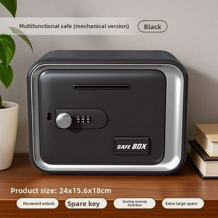 Mechanical storage password box safe piggy bank safe password unlocking can store money large capacity hidden key design double protection.