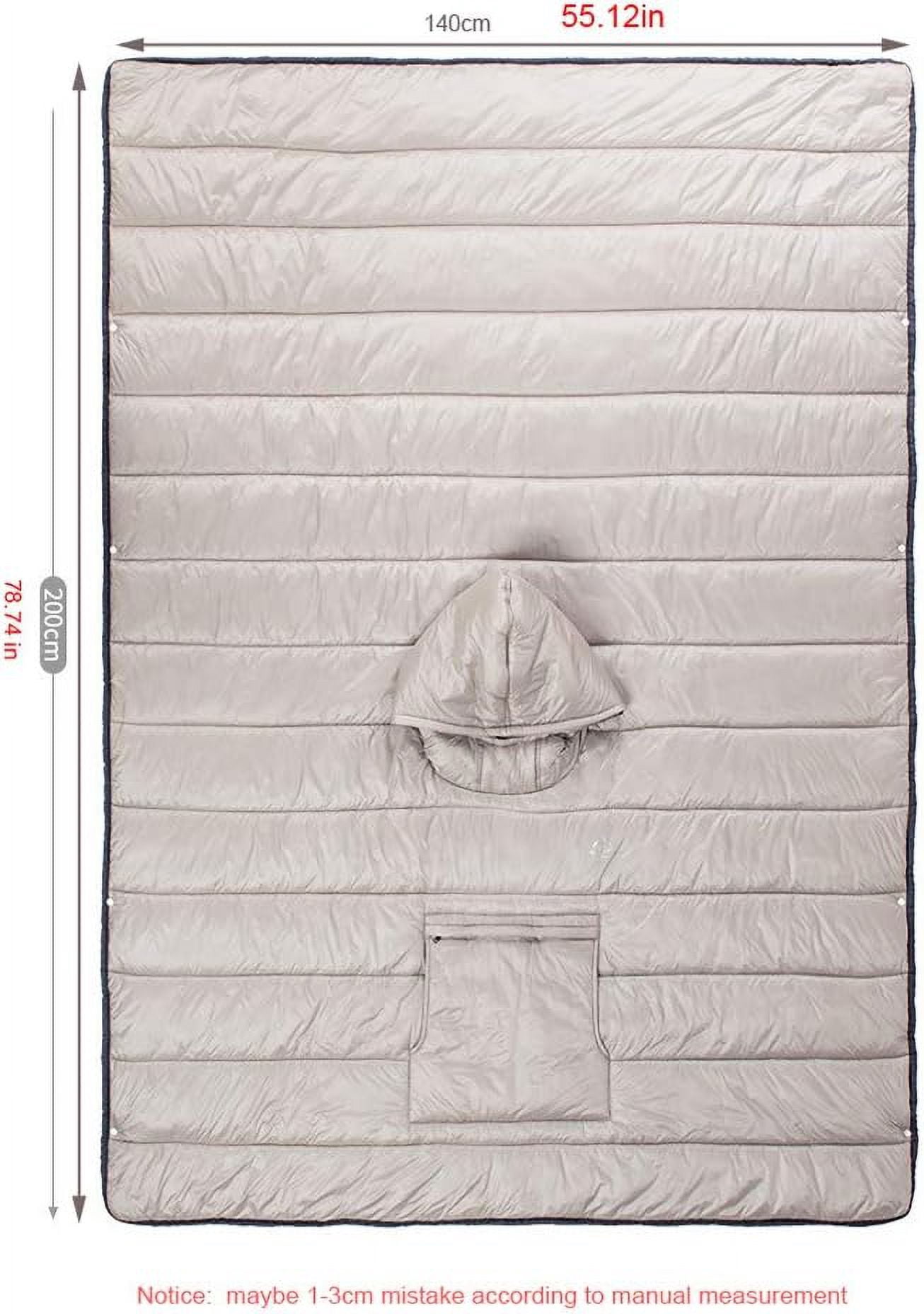Camp Poncho Sleeping Bag Wearable Hooded Blanket - Envelope Lightweight Thermal Cloak Cape Windproof with Premium Stuff Compression Sack for Backpacking Hiking Hunting Fishing Outdoor Sport