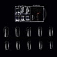 thumbnail image 1 of Puntas de uñas de ataúd largas y transparentes, 100 piezas de uñas de ballet de cobertura completa falsas puntas de uñas acrílicas postizas 10 tamaños C-uñas francesas, 1 of 3