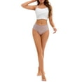 thumbnail image 2 of INSPIRE CHIC Breathable Underwear for Women's Lace Mid-Waisted Briefs, Available in Plus Size XXL Khaki, 2 of 4