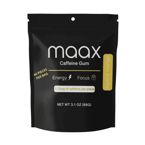 Maax Energy Gum, Tropical Mango, 40 pieces