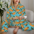 thumbnail image 6 of Honeii Hot Dog 5 Print Women's Pajama Sets Long Sleeve Button Down Sleepwear Nightwear Soft Pjs Lounge Sets 2PCS-Small, 6 of 7
