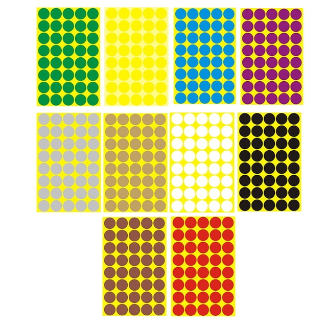 IDEANATEGRATE Pegatinas Redondas Adhesivas Coloridas Removibles Para Uso En Oficina Hogar O Escuela