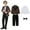 Coffee, variant on 4 Piece Boys Tuxedo Wedding Formal Suit Set Toddler Formal Suits Set,Formal Jacket,Pants,Shirt,Bow Tie